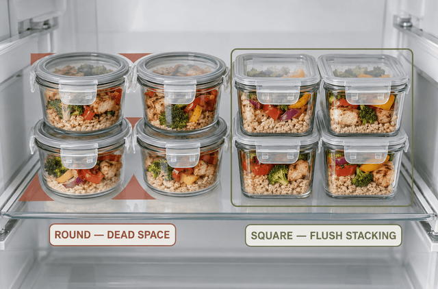Round vs. Square vs. Rectangular Glass Meal Prep Containers: Which Shape Works Best? - Razab