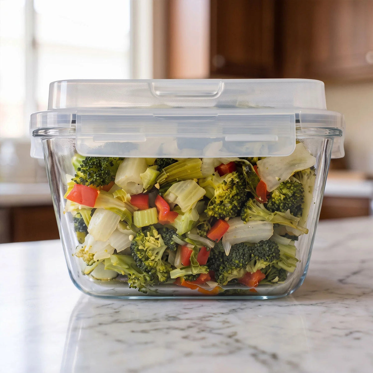 3900ml Large Glass Food Storage Container with Airtight Lid - 3900ML_Glass_GrayHandle