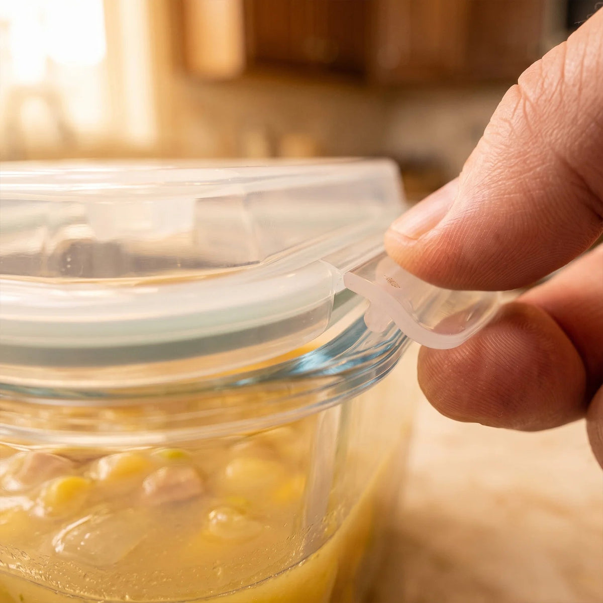 4800ml Large Glass Food Storage Container with Airtight Locking Lid - 4800ML_Clear