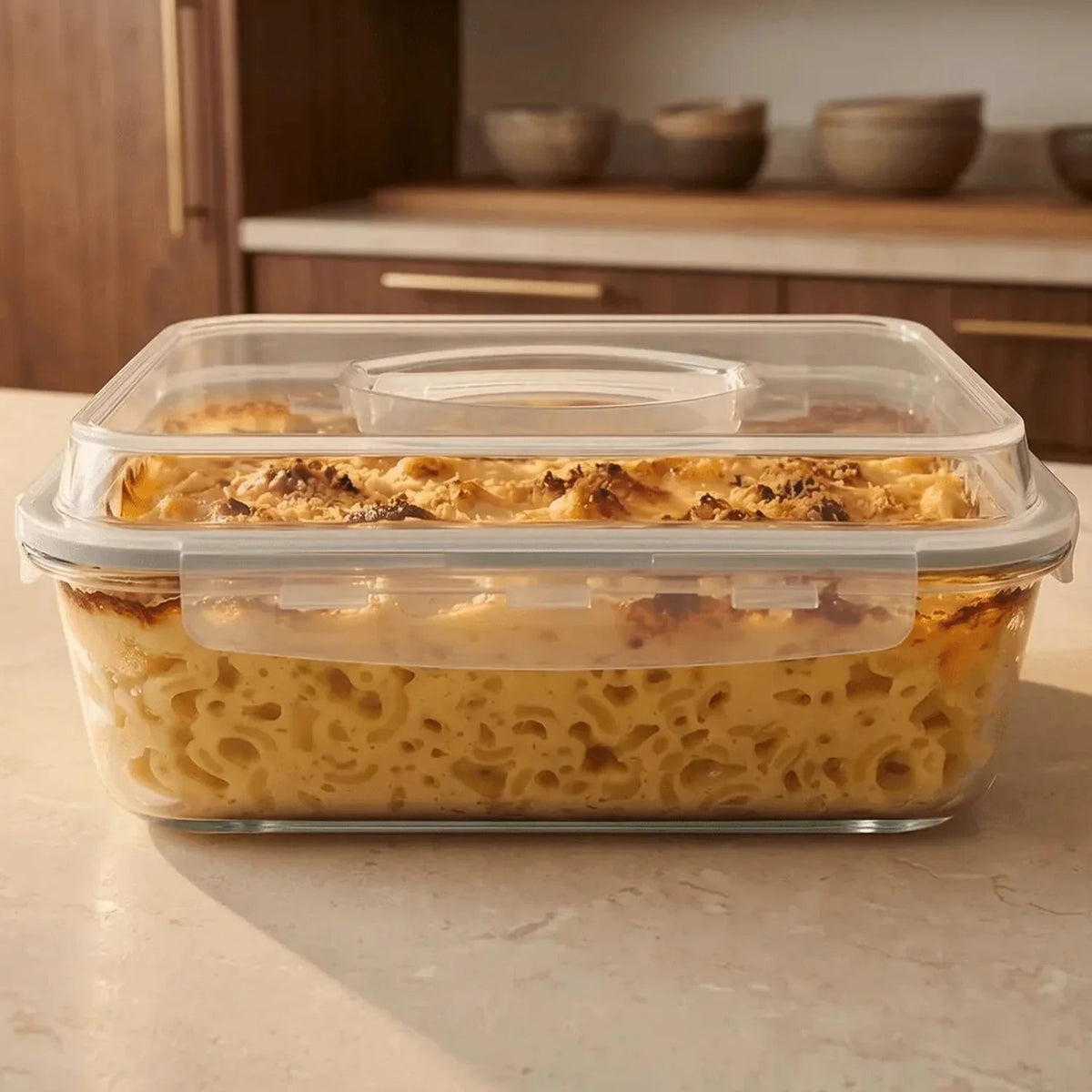 4800ml Large Glass Food Storage Container with Airtight Locking Lid - 4800ML_Clear