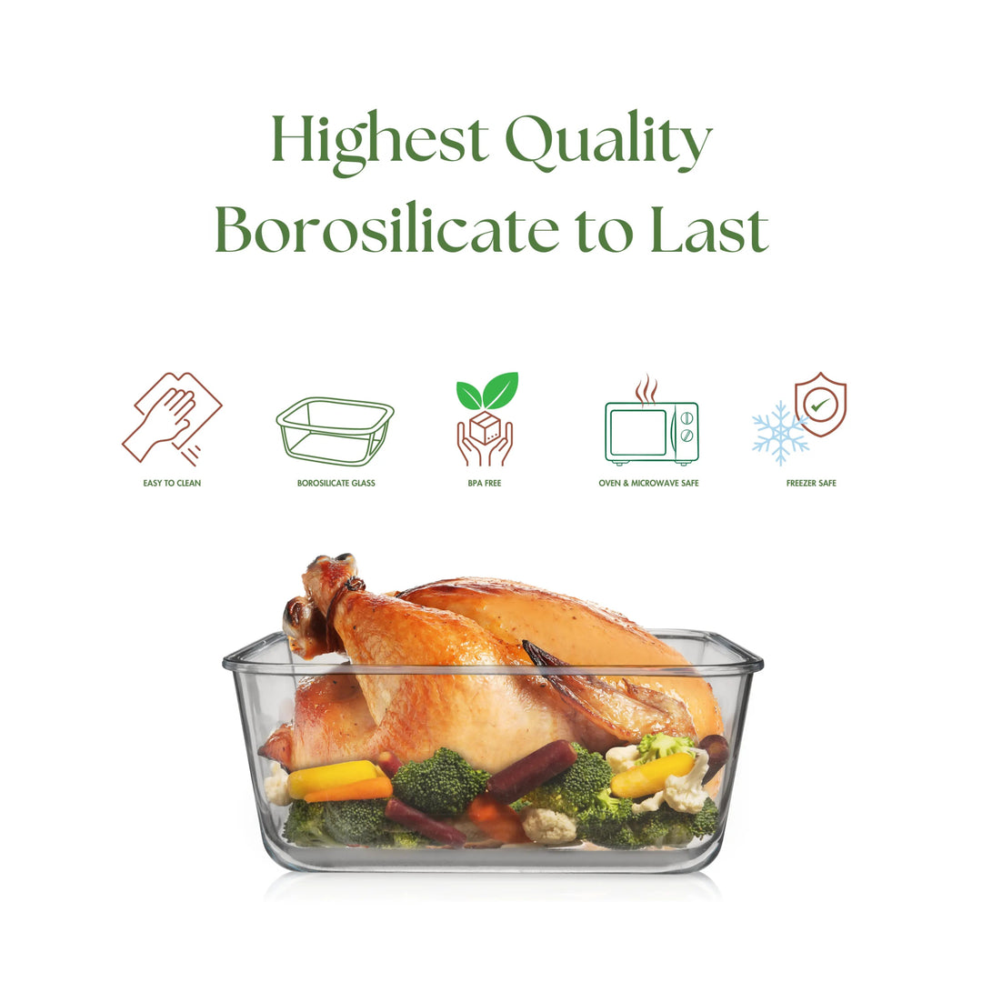 6500ML Extra Large Glass Container With Locking Lid and Handle - 6500ML_Clear