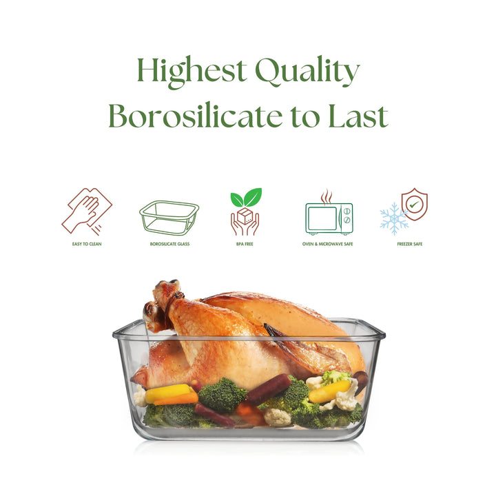 6500ML Extra Large Glass Container With Locking Lid and Handle - 6500ML_Clear