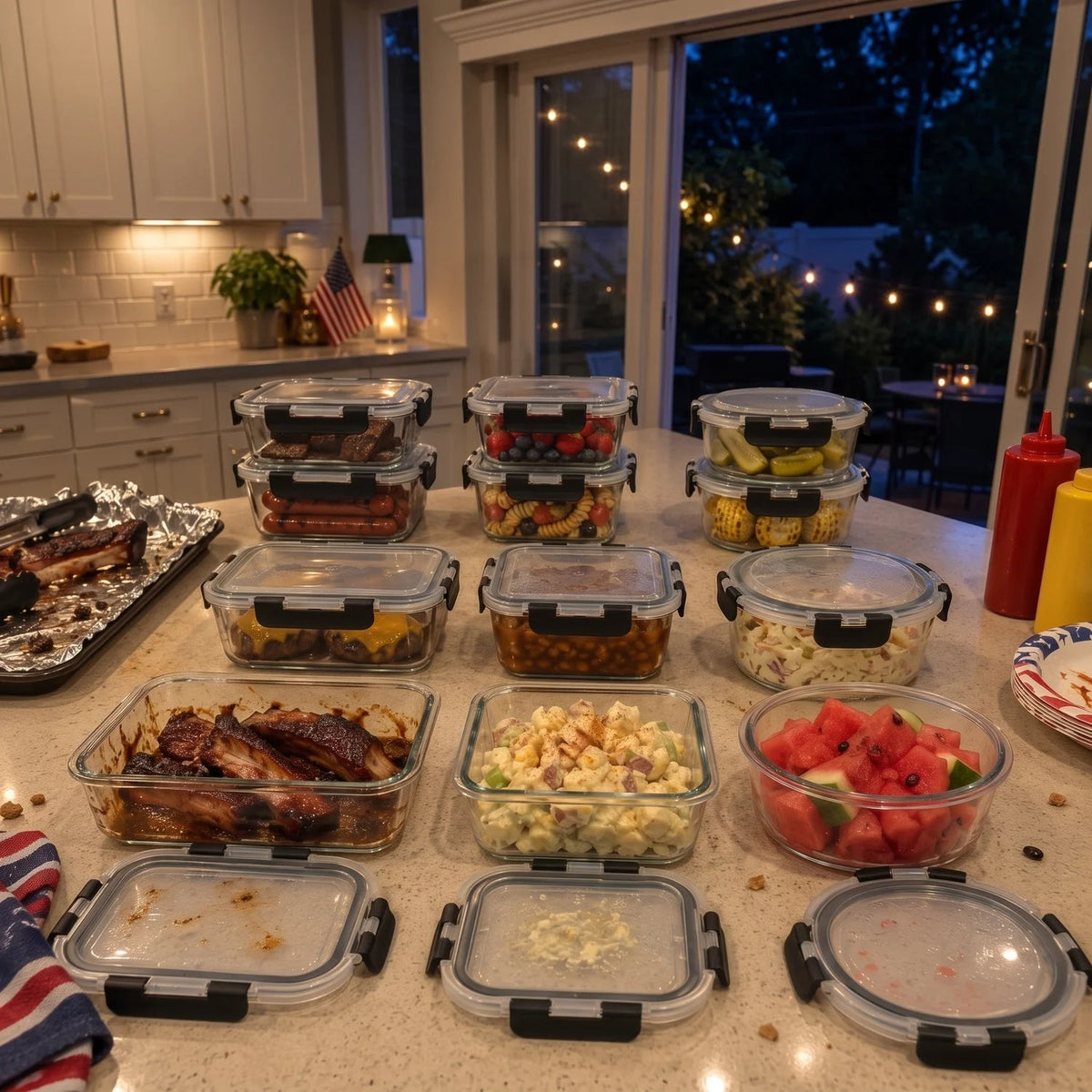 Razab 30 PC Glass Meal Prep Containers - 30_Glass_Black