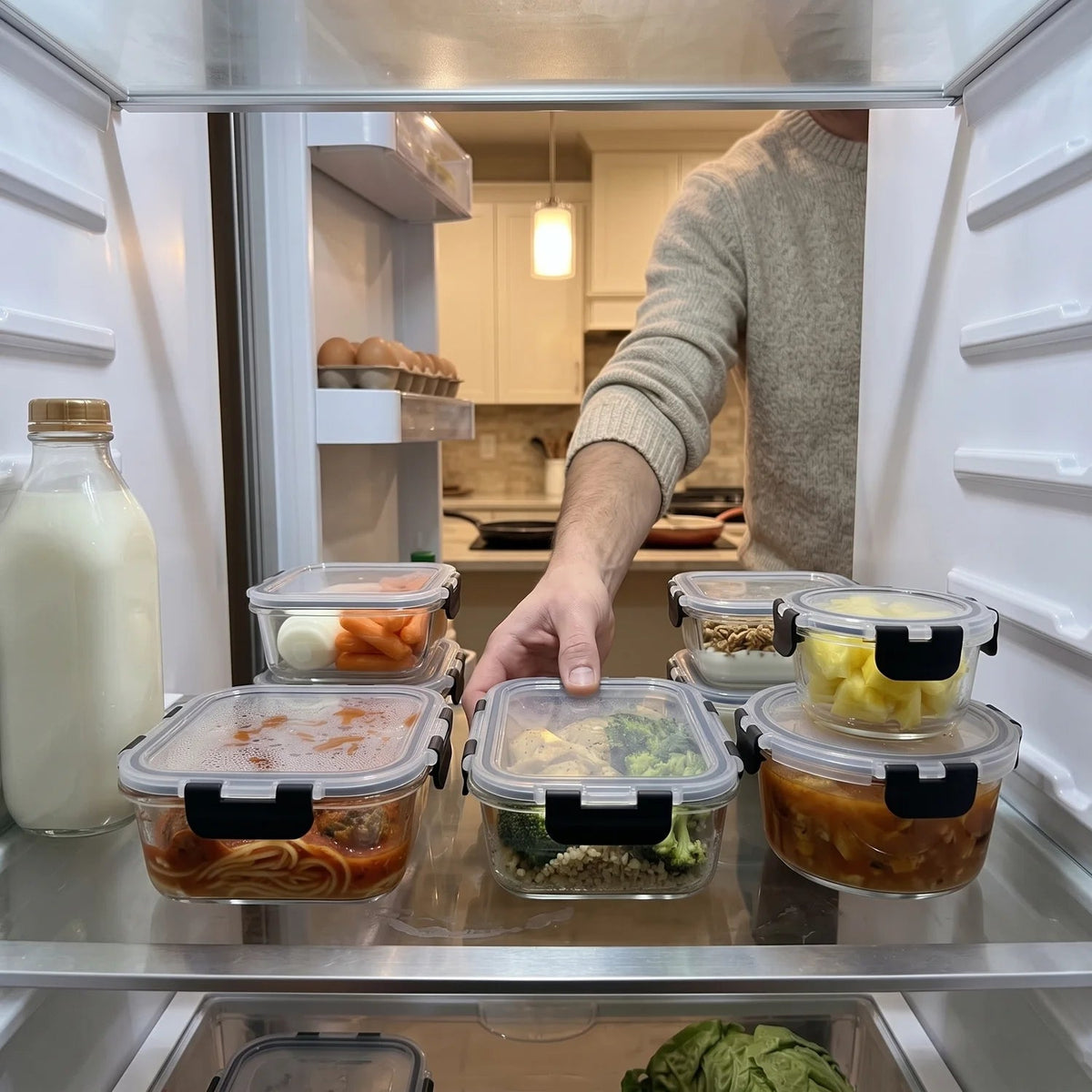 Razab 30 PC Glass Meal Prep Containers - 30_Glass_Black