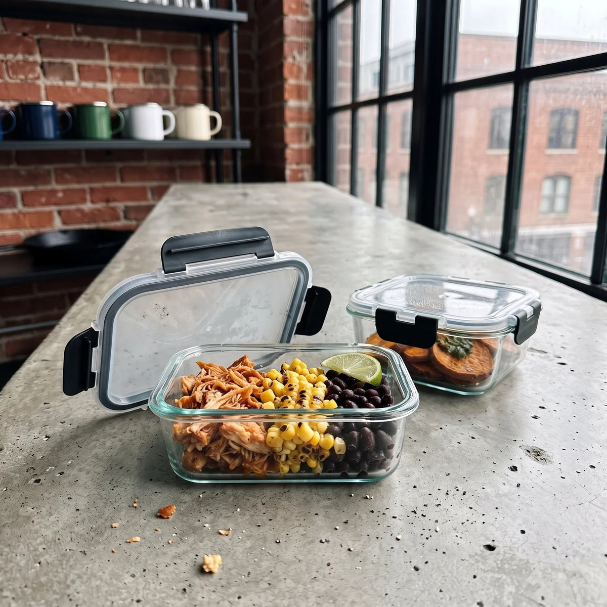 Razab 30 PC Glass Meal Prep Containers - 30_Glass_Black