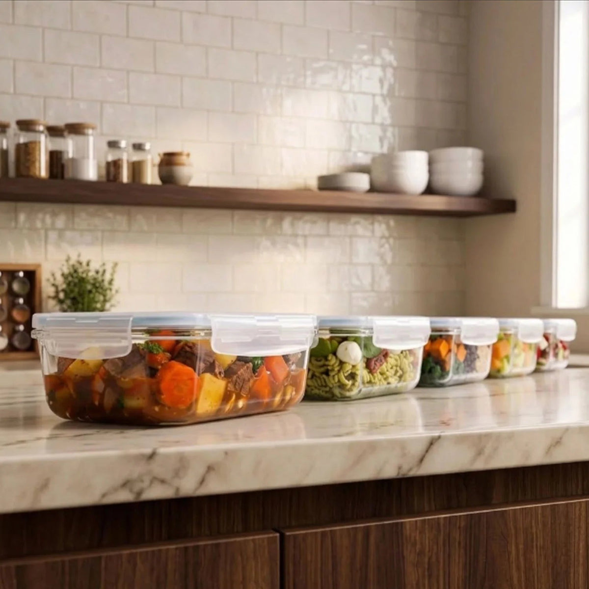 Set of 16 Pc Glass Food Storage Container - 16_SSGFood_Set