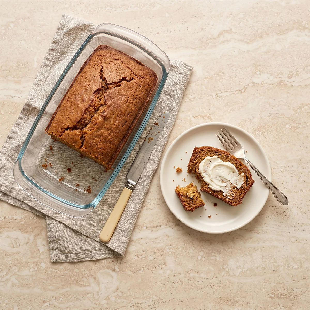 Set Of 2 Glass Loaf Pan Containers - 2setGreyLoafPan_NewLid