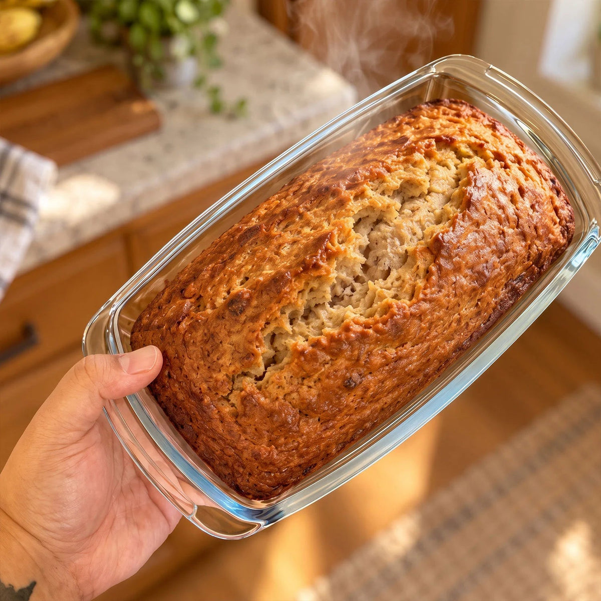 Set Of 2 Glass Loaf Pan Containers - 2setGreyLoafPan_NewLid
