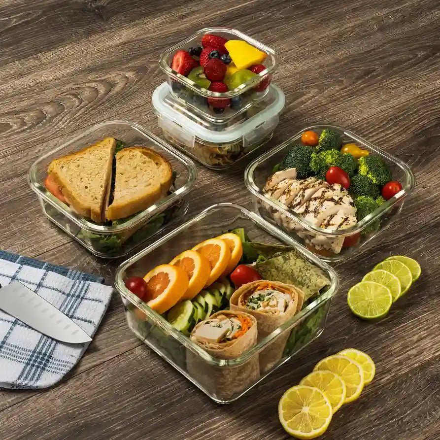 10 pc Glass Container Set (5 Contianers and 5 Lids) -