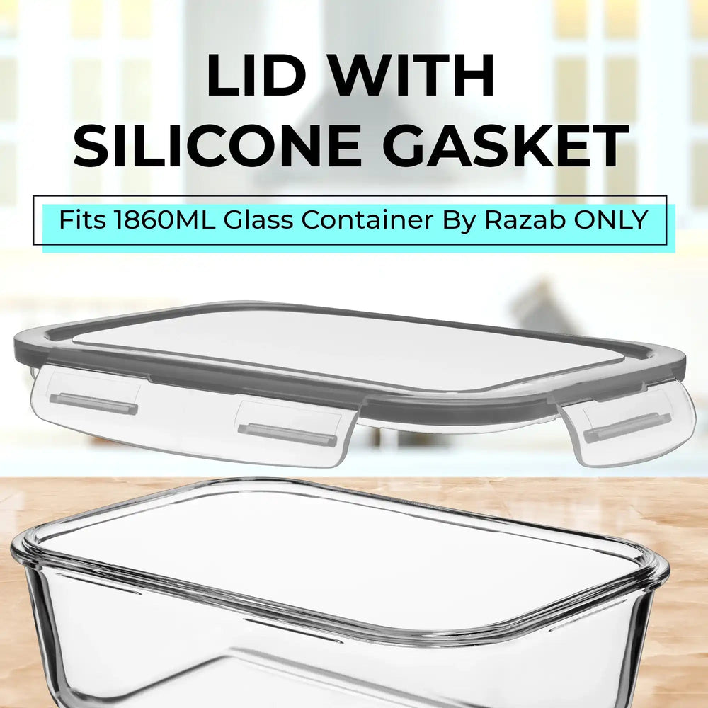 1860ML - Glass Conainer Set by Razab (Replacemnet lid) -