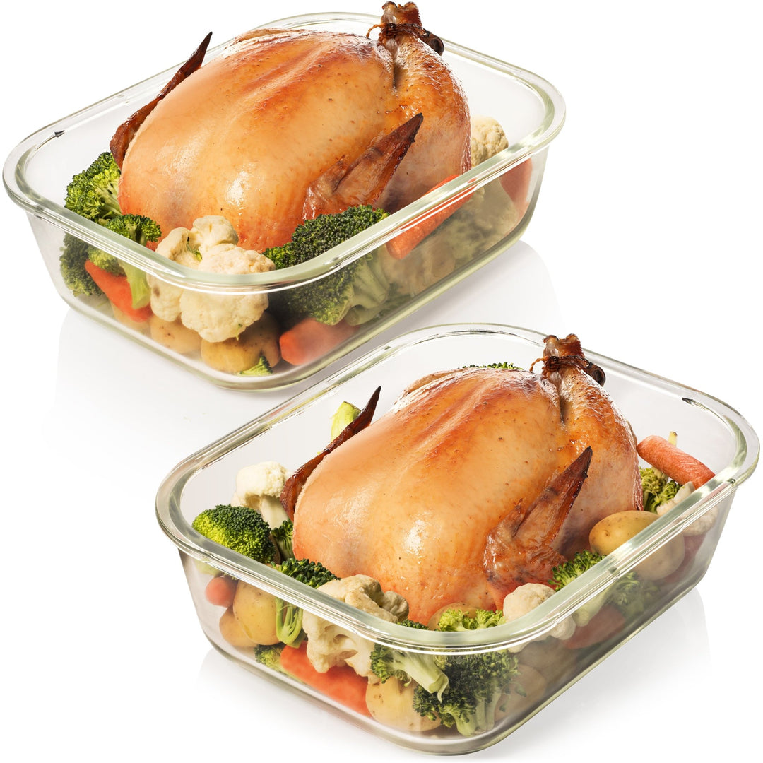 2260 Glass Set - Set of 2 Pc Glass Food Storage Container -