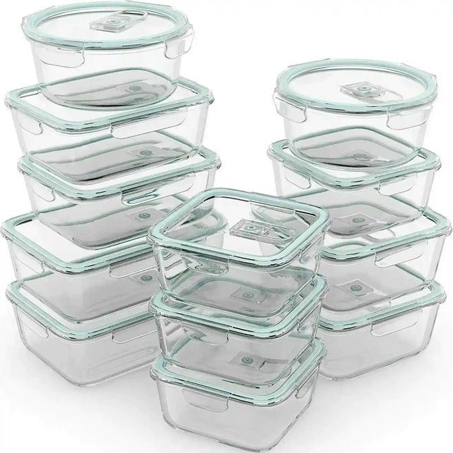 24 Pcs Airtight Food Storage Container Set - BPA Free Clear Plastic Kitchen  and