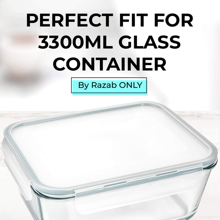 3300ML - Glass Conainer Set by Razab (Replacemnet lid) - Clear -