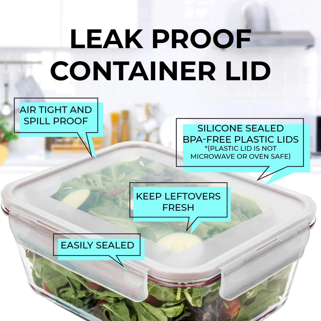 3300ML - Glass Conainer Set by Razab (Replacemnet lid) - Red -