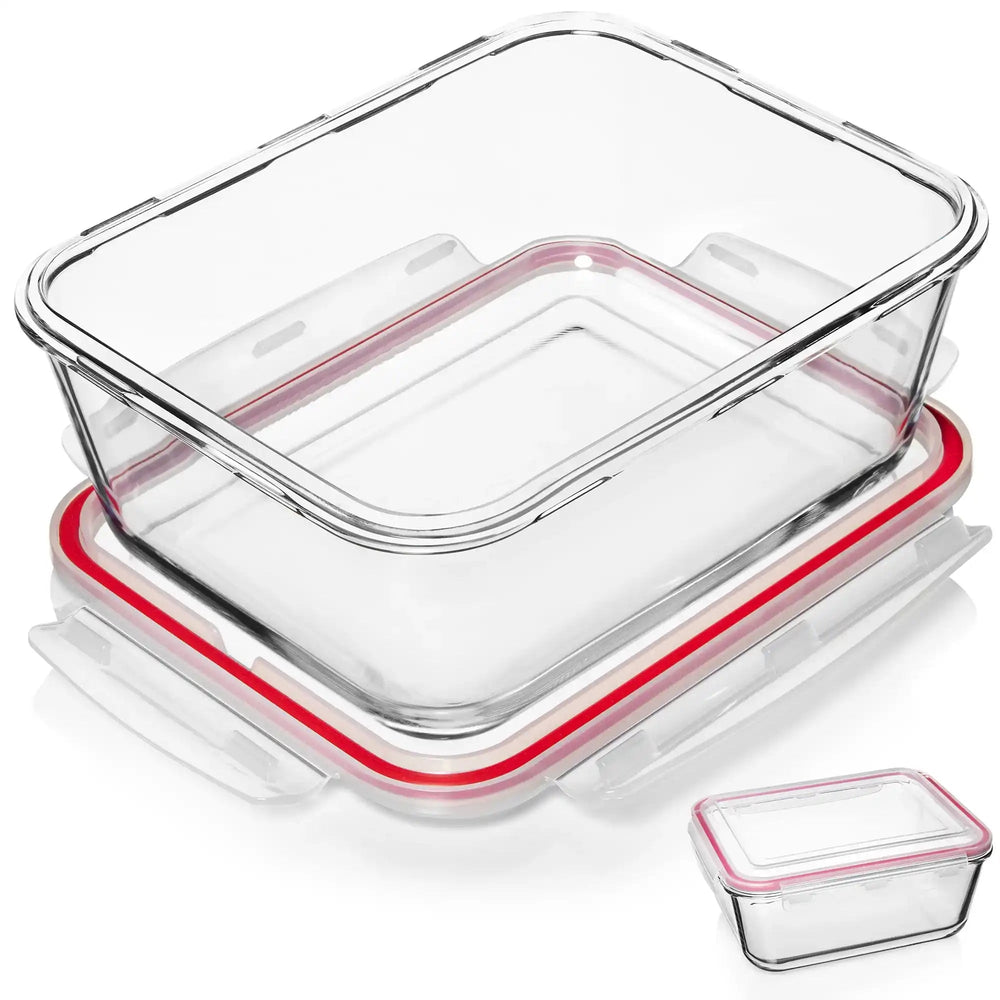 3300ML Glass Container with Red Silicon Lid -