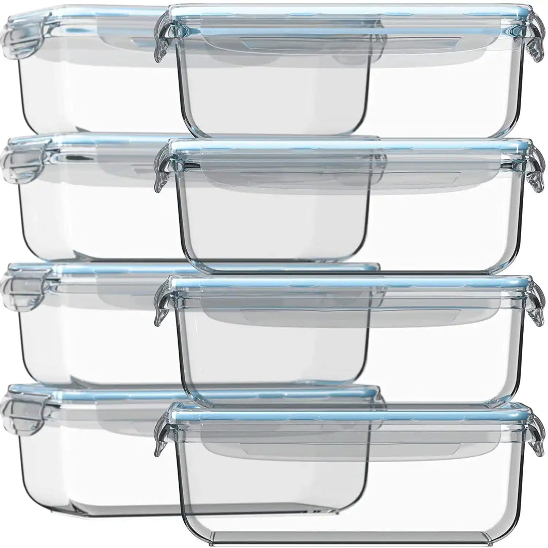 840ML Glass Set - Set of 16 Pc Glass Food Storage Container - 16_SSGFood_Set