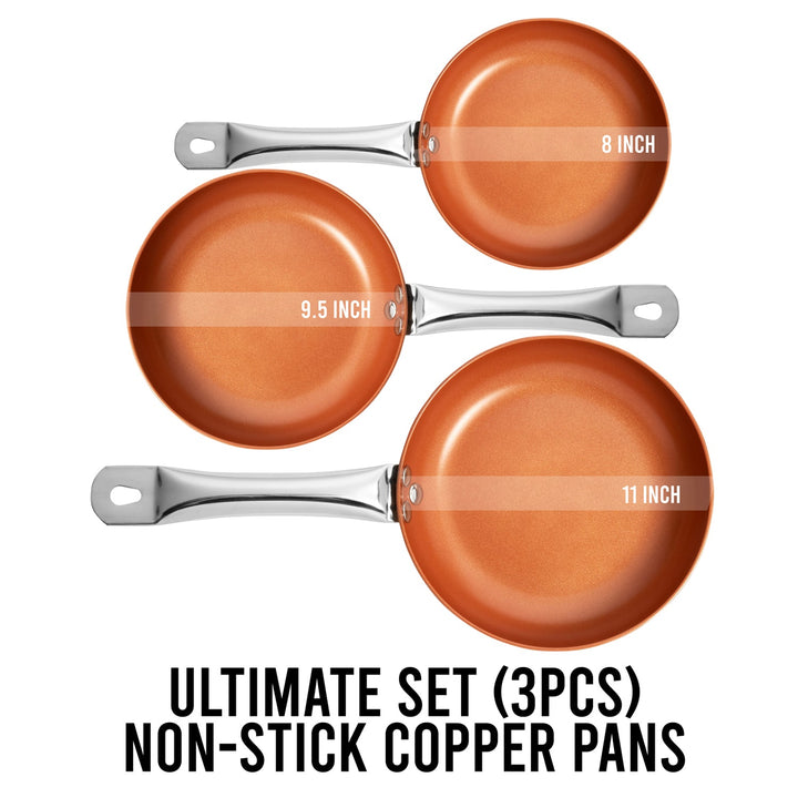 Copper Pans (Set Of 3) -