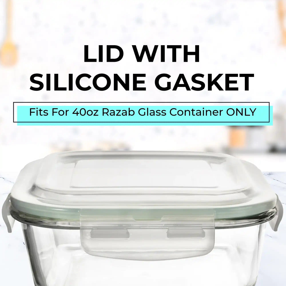Razab 40 oz Replacemnt Lid for Razab 6 pc and 10 pc Glass Conainer Set -