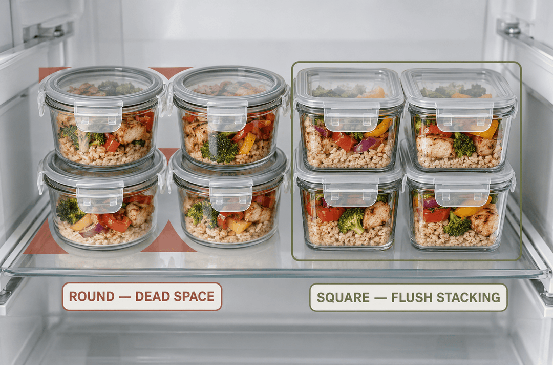 Round vs. Square vs. Rectangular Glass Meal Prep Containers: Which Shape Works Best? - Razab