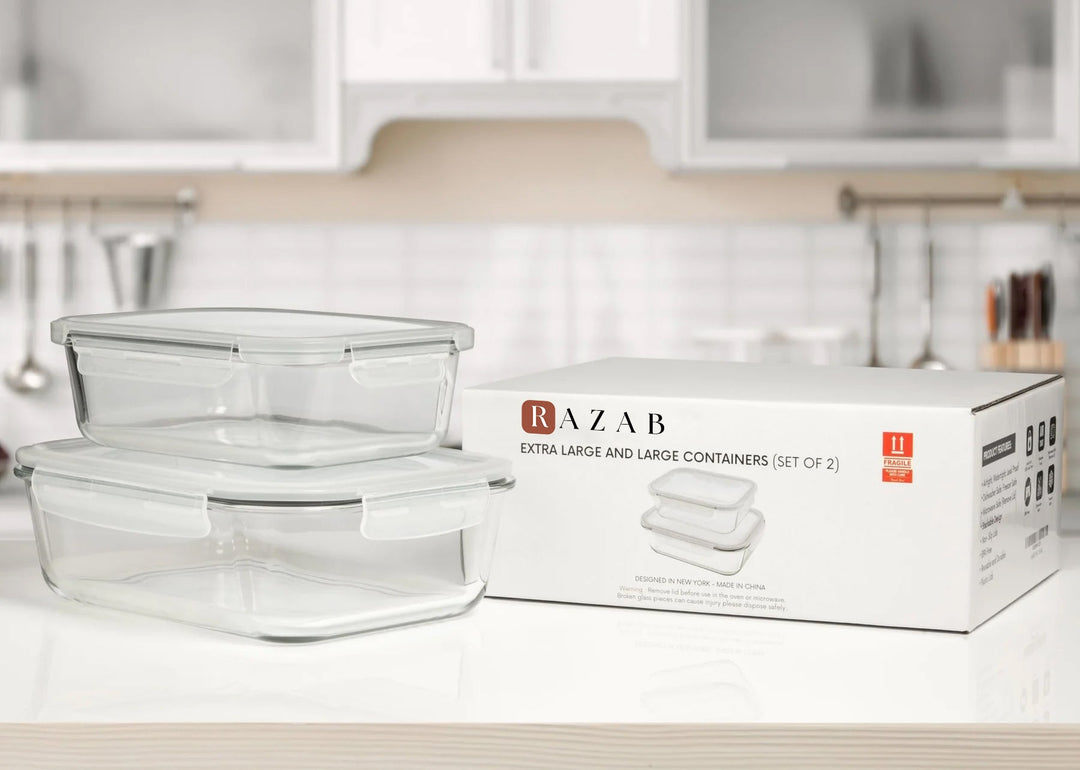 1500ML and 2700ML - Set of 2 Glass Food Storage Container - 2700ML_1520ML