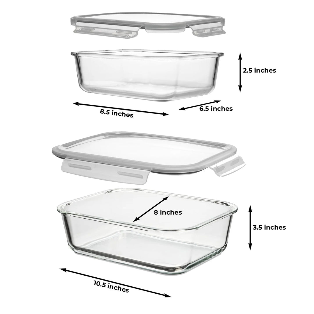 1500ML and 2700ML - Set of 2 Glass Food Storage Container - 2700ML_1520ML