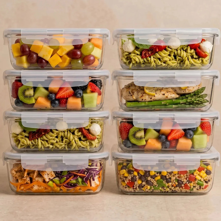 Set of 16 Pc Glass Food Storage Container
