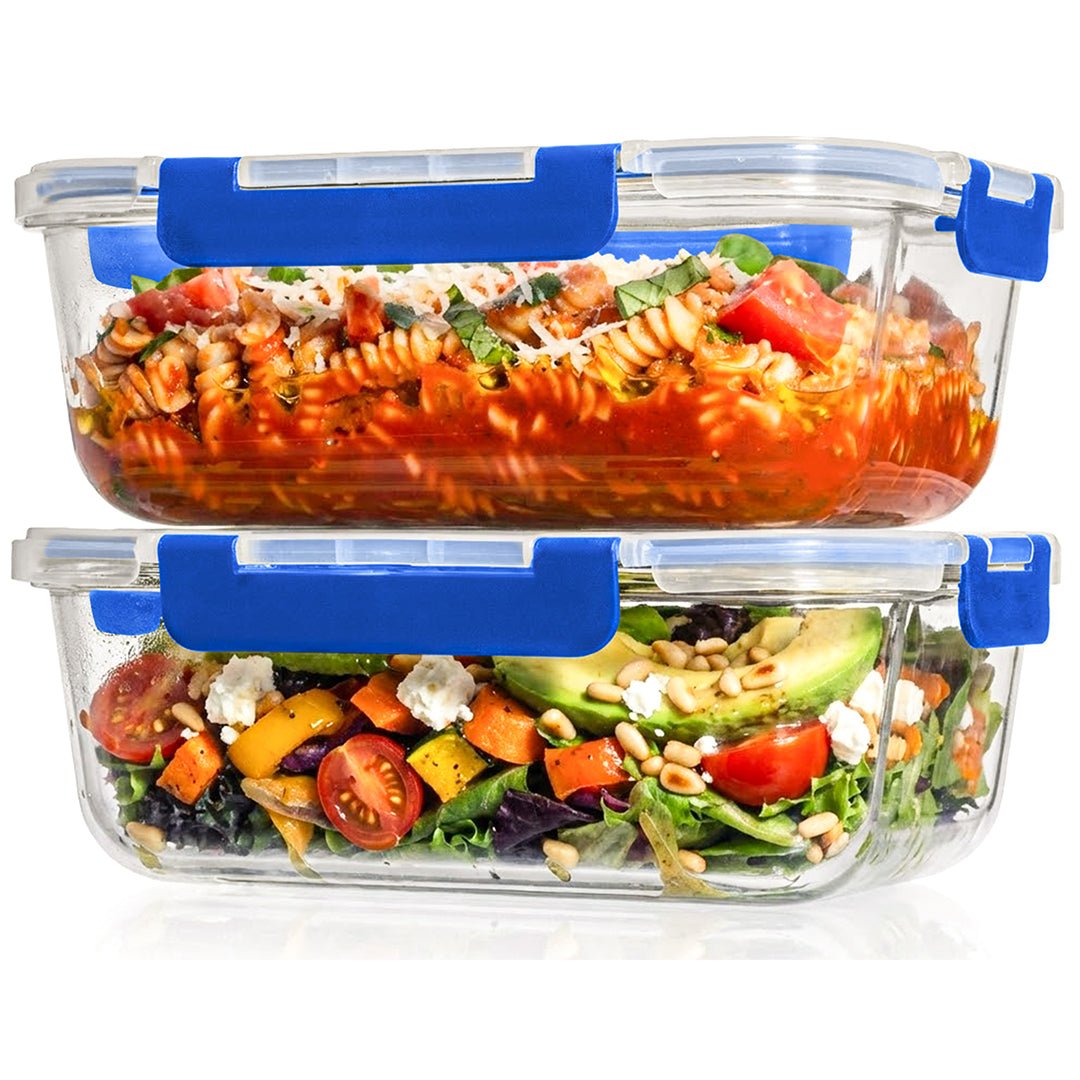1860ML Glass Set with Color Lids - Set of 2 Pc - 2_1860ML_Glass_Blue_LL