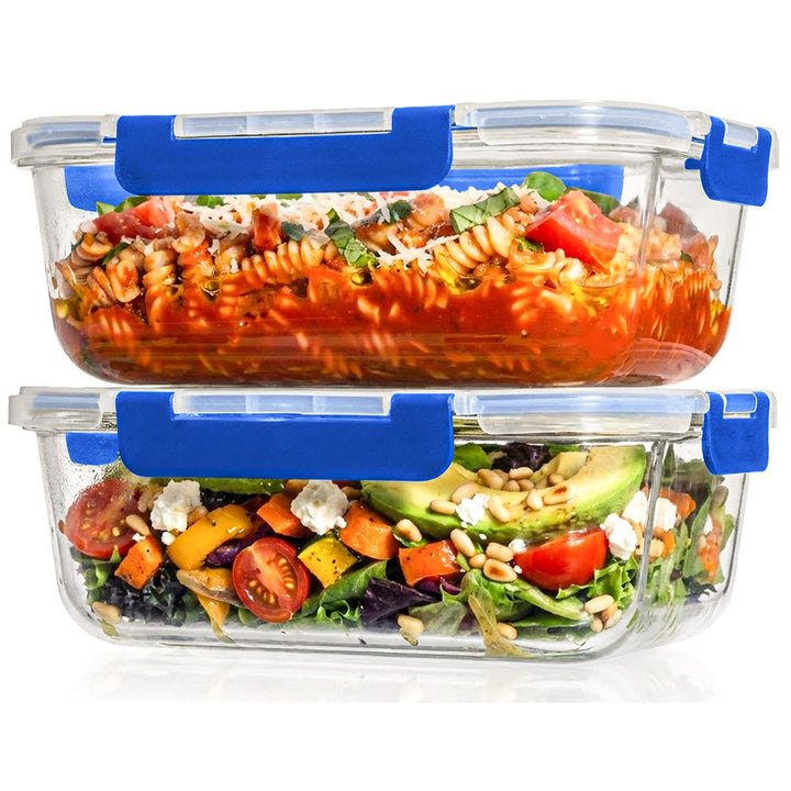 1860ML Glass Set with Color Lids - Set of 2 Pc - 2_1860ML_Glass_Blue_LL