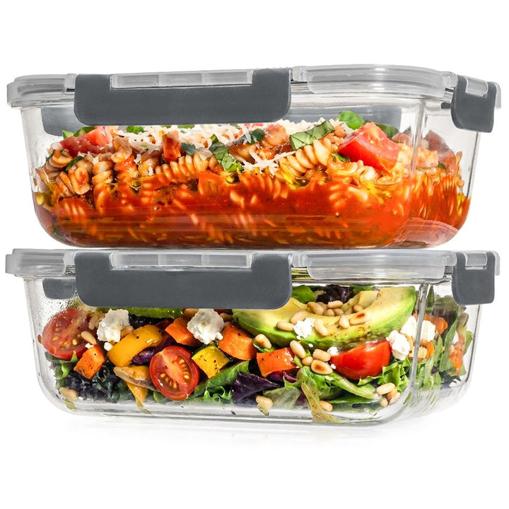 1860ML Glass Set with Color Lids - Set of 2 Pc - 2_1860ML_Glass_Gray_LL