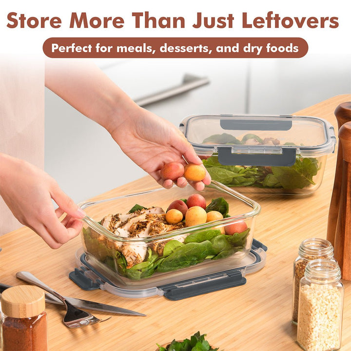 1860ML Glass Set with Color Lids - Set of 2 Pc - 2_1860ML_Glass_Gray_LL