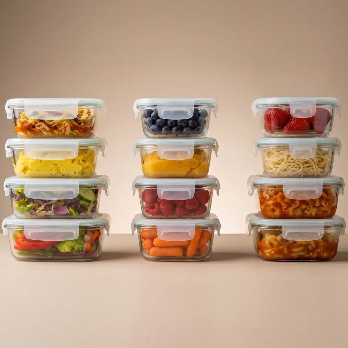 24 PC Glass Set - 5 Different Sizes - 24_GFood_Set