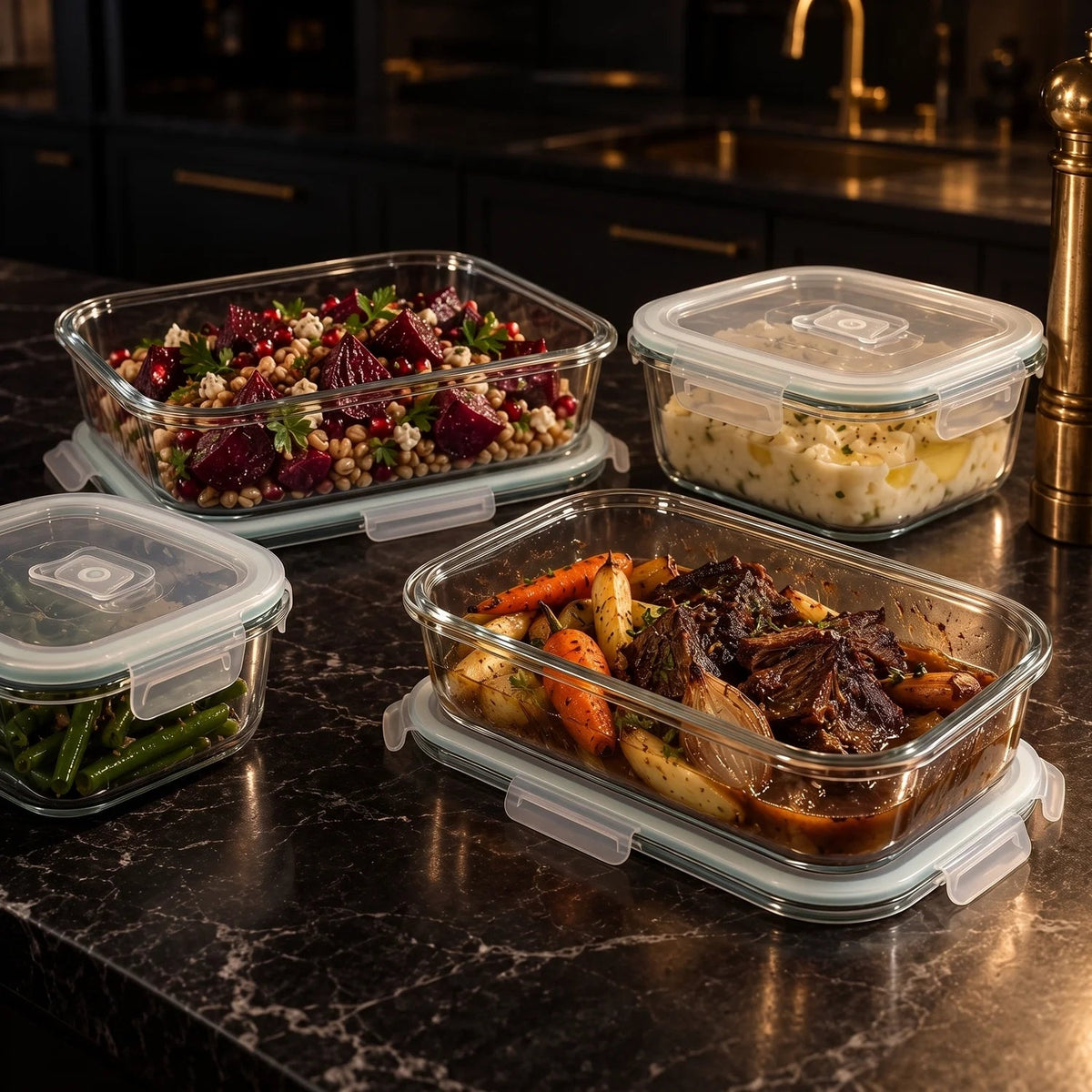 24 PC Glass Set - 5 Different Sizes - 24_GFood_Set