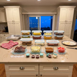35 PC Glass Set - Large Set with many Unique Sizes - 35_GFood_Set_BabyBlue