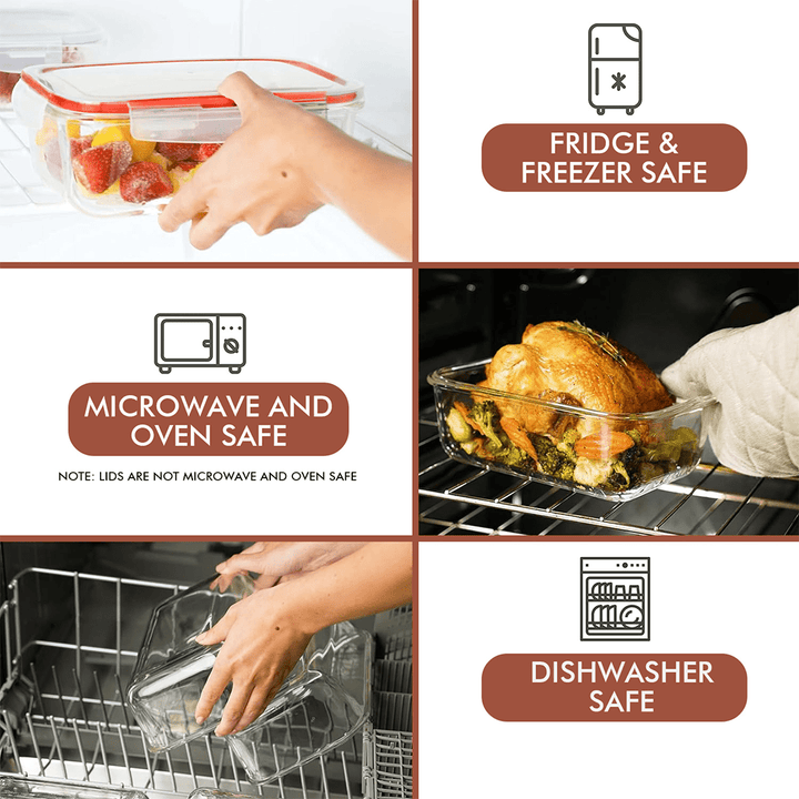 35 PC Glass Set - Large Set with many Unique Sizes - 35_GFood_Set_CherryRed