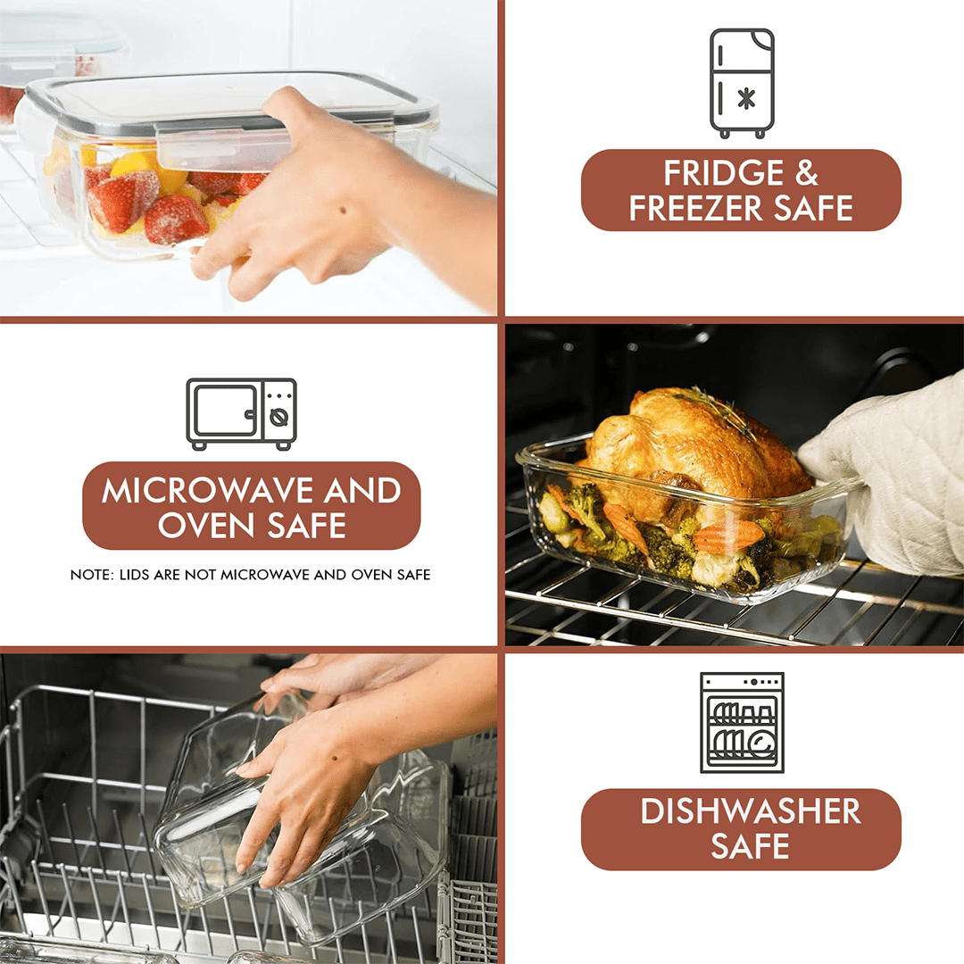 35 PC Glass Set - Large Set with many Unique Sizes - 35_GFood_Set_Gray