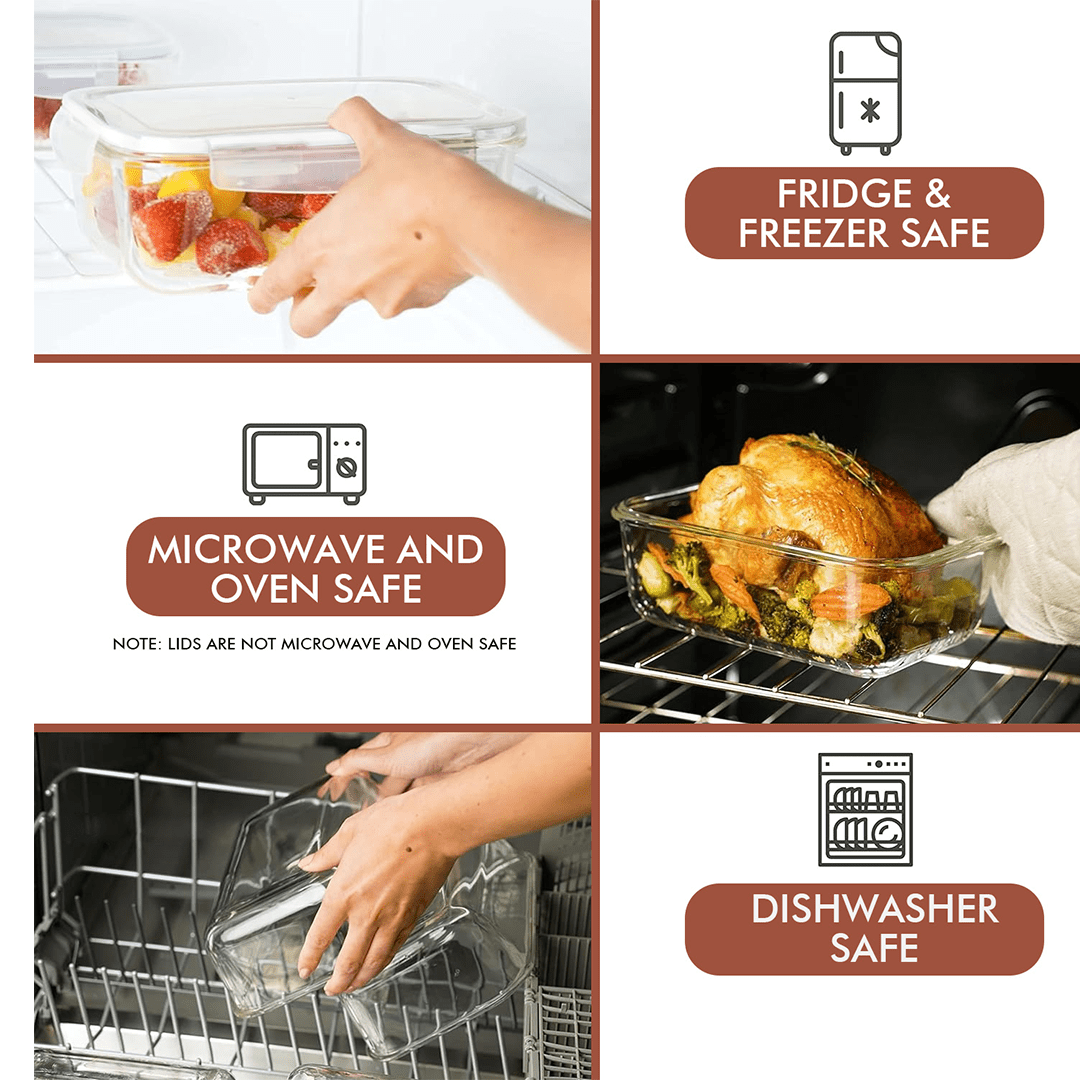 35 PC Glass Set - Large Set with many Unique Sizes - 35_GFood_Set_White