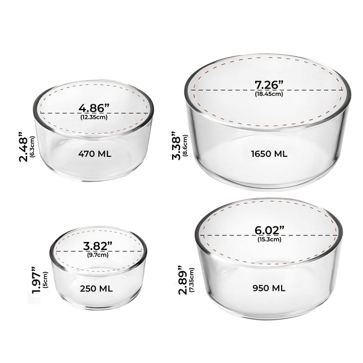 4 pc Round (2 sets of Colored Lids) - 4pc_Round_colorlids