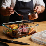 4800ml Large Glass Food Storage Container with Airtight Locking Lid - 4800ML_Clear