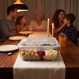 4800ml Large Glass Food Storage Container with Airtight Locking Lid - 4800ML_Clear