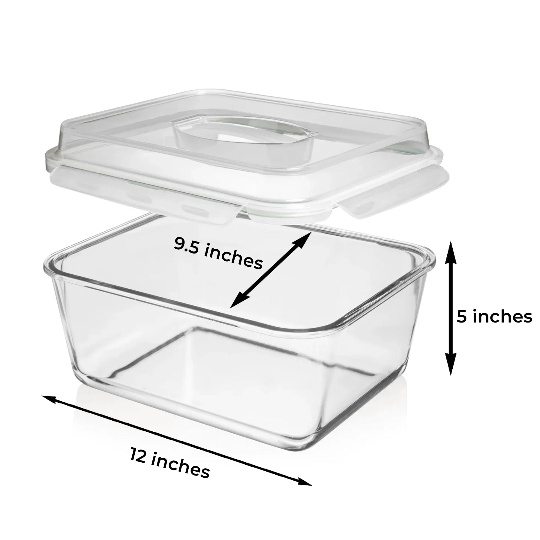 6500ML Extra Large Glass Container With Locking Lid and Handle