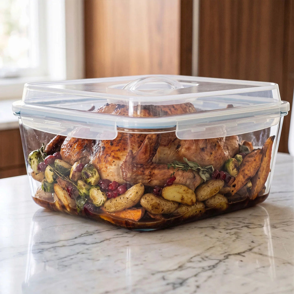 6500ML Extra Large Glass Container With Locking Lid and Handle - 6500ML_Clear