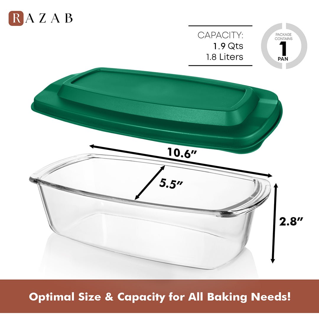 Loaf Pan Container (Set of 1) - 1set_LoafPan_Green