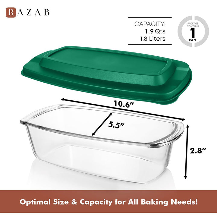 Loaf Pan Container (Set of 1) - 1set_LoafPan_Green