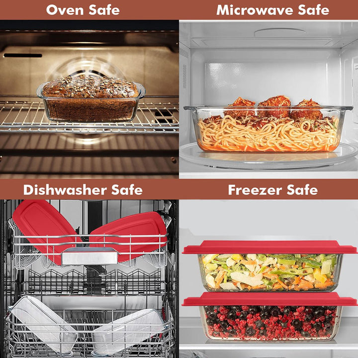 Loaf Pan Container (Set of 1) - 1set_LoafPan_Red