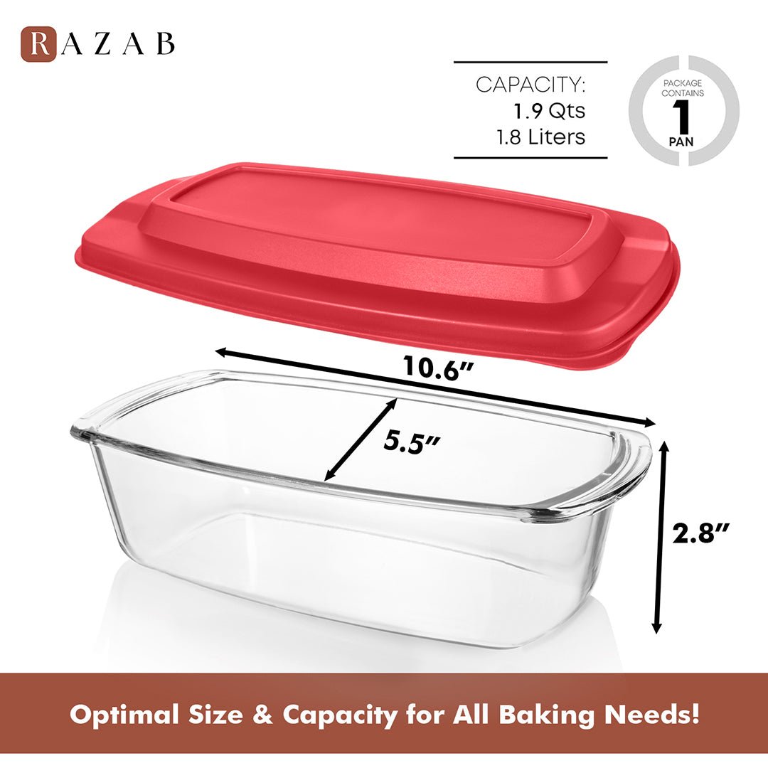 Loaf Pan Container (Set of 1) - 1set_LoafPan_Red