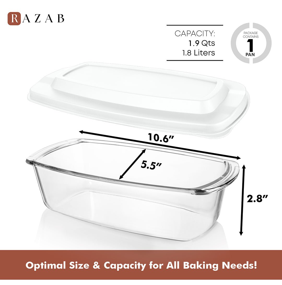 Loaf Pan Container (Set of 1) - 1set_LoafPan_White