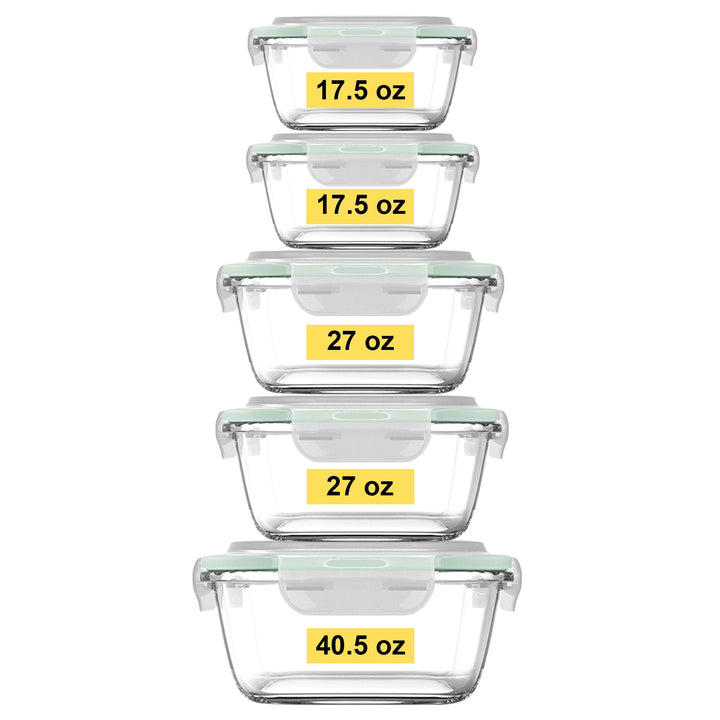 Razab 10 PC Glass Food Containers Set - 10_GlassNew