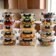 Razab 30 PC Glass Meal Prep Containers - 30_Glass_Black