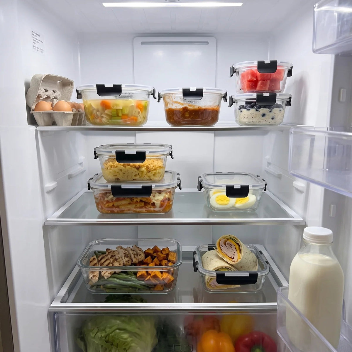 Razab 30 PC Glass Meal Prep Containers - 30_Glass_Black