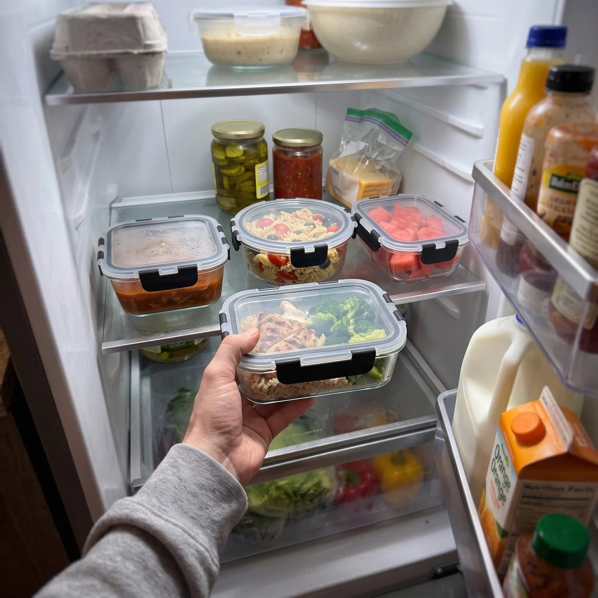 Razab 30 PC Glass Meal Prep Containers - 30_Glass_Black